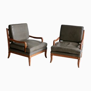Ledersessel, 1950er, 2er Set