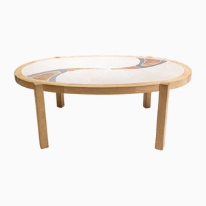 Tavolo in quercia e ceramica di Haslev, anni '90