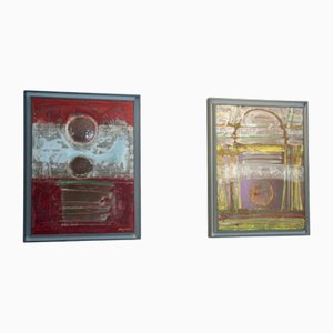 Composizioni astratte, anni '60, Dipinti su rame, set di 2
