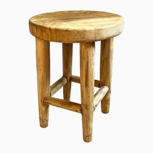 Brauner Hocker aus Teakholz