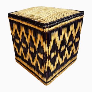 Kuba Tan Cube Stool