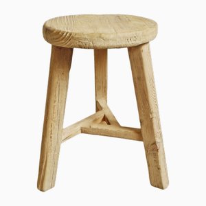 Village Hocker mit drei Beinen aus Ulmenholz