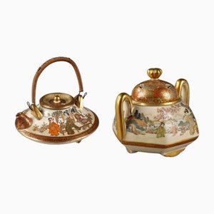Teekanne und Parfümbrenner von Kyo Satsuma für Kinkozan Kyoto, 1890, 2er Set