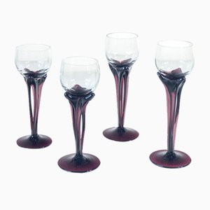 Blown Glass Goblets by Alicja Macocha, Set of 4