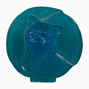 Glasmedaillon mit Katze, 1930er