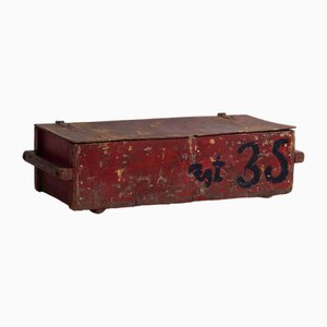 Rote Vintage Kommode, 1940er