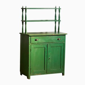 Mueble de cocina antiguo verde esmeralda, años 20