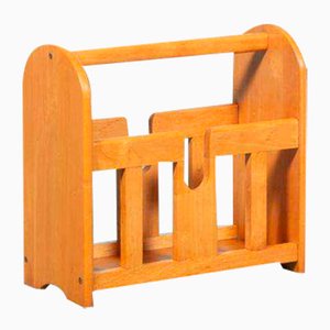 Bohemian Wooden Magazine Rack in Blonde Wood, 1970s