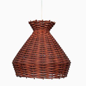 Lampada a sospensione bohémien con paralume vintage intrecciato