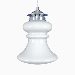 Vnteage Swedish Opaline White Glass Pendant Lamp, 1960s