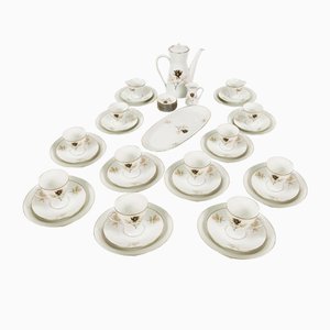 Art Deco Coffee and Dessert Set by Raymond Loewy from Rosenthal, 1950s, Set of 47