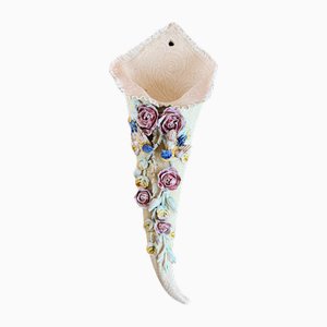 Flower and Bird Slip Wall Vase, 1890s