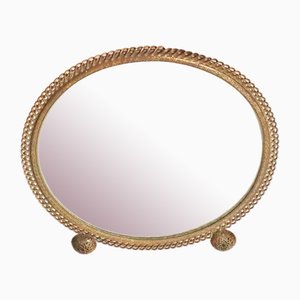 French Gold Decorated Table Mirror, 1960s
