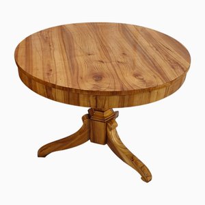 Tavolo Biedermeier rotondo in ciliegio, XIX secolo
