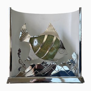 Vintage Fish Lamp in Chrome-Plated Brass, 1950s