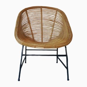 Mid-Century Pod Chair aus Bambus & Eisen, 1960er