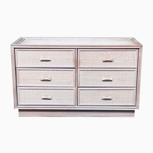 Washed Rattan Chest of Drawers, 1980s