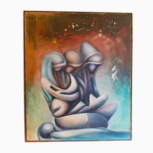 Justin Pelissier, Les 3 Saintes Amarie, 1970er, Öl auf Leinwand