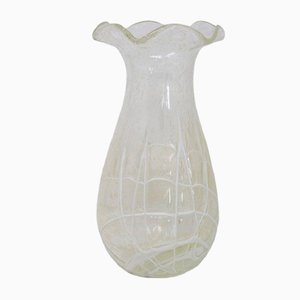 Italienische Vase aus transparentem Murano Kunstglas, 1980er