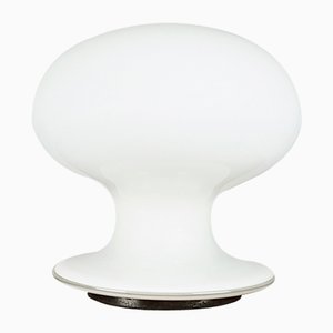 Weiße Mushroom Tischlampe aus Muranoglas von Vistosi, 1960er