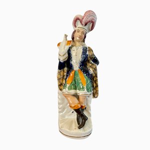 Antique Victorian Staffordshire Flatback Figure, 1880s