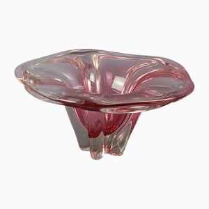 Murano Glass Fuchsia Flower Centerpiece Vase by Murano for Maestri Di Murano, 1980