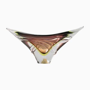 Bol Vintage en Verre Sommerso Marron attribué à Seguso, Italie, 1960