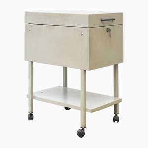 Vintage Metal Filing Cabinet on Wheels, 1960s