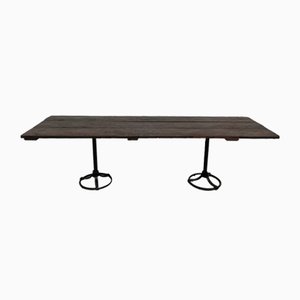 Grande Table en Bois avec Esprit Industriel, 1950s