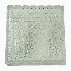 Lampada da soffitto Mid-Century in alluminio e cristallo