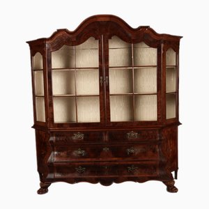 19th Century Baroque Dutch Walnut Display Cabinet, 1850s