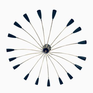 Sputnik 18-Arm Ceiling Lamp from Kaiser Leuchten, Germany, 1950s