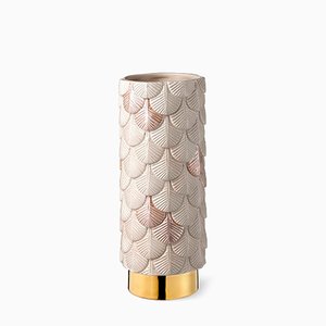 Hand-Dekorierte Plumage Vase in Mattem Satin und Glanz von Cristina Celestino für BottegaNove