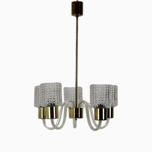Art Deco Glass Chandelier attributed to Kamenicky Senov, Former Czechoslovakia, 1960s