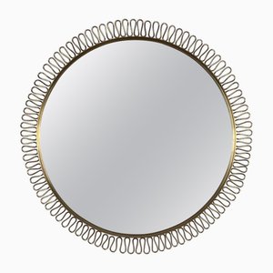 Large Brass Loop Wall Mirror by Josef Frank, Sweden, 1950s