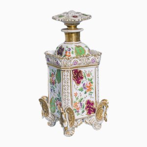 19th Century French Polychrome and Gilded Porcelain Perfume Bottle from Jacob Petit
