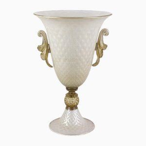 Golden Murano Glass Urn Vase with 24 K Gold Flakes attributed to Gabbiani, Italy, 2000s