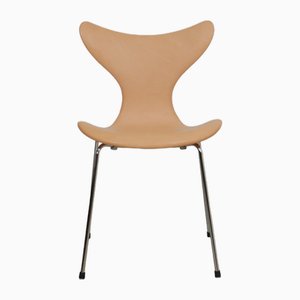 Lily Chair in Natural Leather by Arne Jacobsen