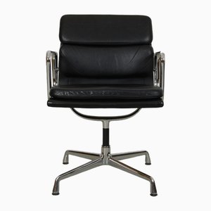 Ea-208 Chair in Black Leather by Charles Eames, 2000s