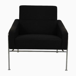3301 Lounge Chair in Black Hallingdal Fabric by Arne Jacobsen, 2000s