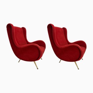 Set of Italian Senior Chairs / Lounge Chairs in the style of Marco Zanuso, 1950s