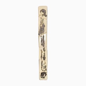 Abstract Ceramic Wall Sculpture, Cetadon Enamel, 1980s