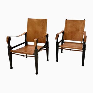 Safari Armchair in Leather and Oak by Wilhelm Kienzle for Wohnbedarf, 1950s