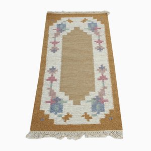 Kleiner schwedischer Flachgewebe Röllakan Teppich, 1960er