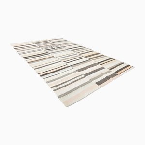 Tappeto grande vintage in canapa