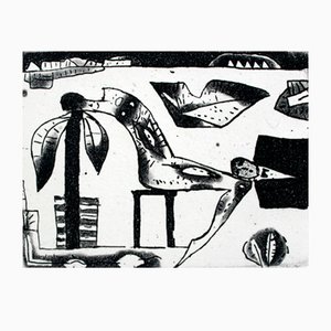 Jerzy Dmitruk, Duerme en tus brazos Tender Lover, 2002, Aguafuerte y papel