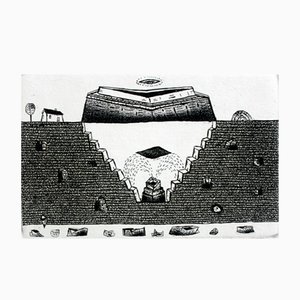 Jerzy Dmitruk, a Ray of Hope Hovering Over the Fragile Structure of the World A Home Gold and Diamond Mine, 2015, Etching & Paper