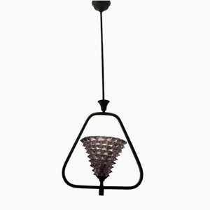 Suspension Vintage Rostrato Lavande en Bronze en Verre de Murano, 1960s