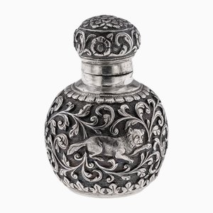 Antique 19th Century Indian Kutch Silver Scent Bottle by Oomersi Mawji, 1890s