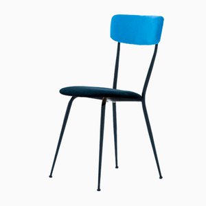 Italian Desk Chair in Velvet and Iron, 1950s
